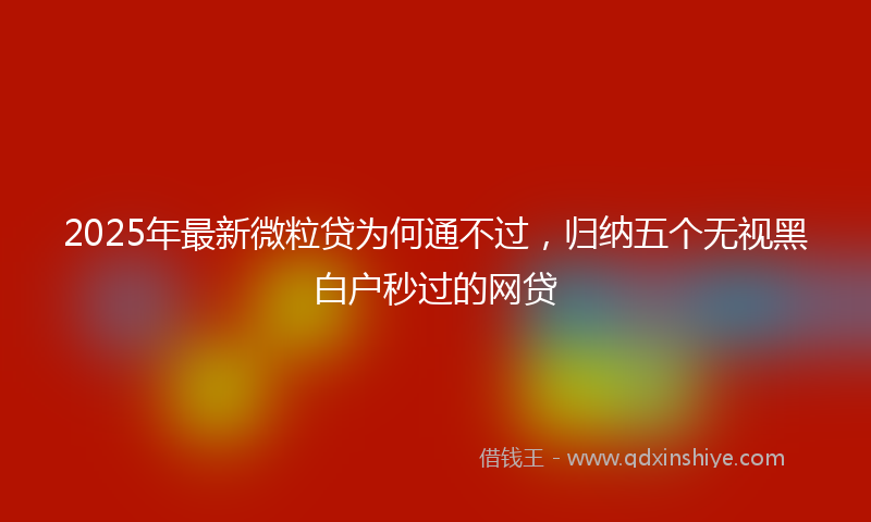 2025年最新微粒贷为何通不过，归纳五个无视黑白户秒过的网贷