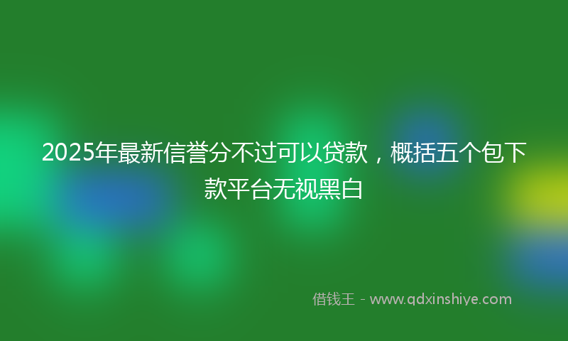 2025年最新信誉分不过可以贷款，概括五个包下款平台无视黑白