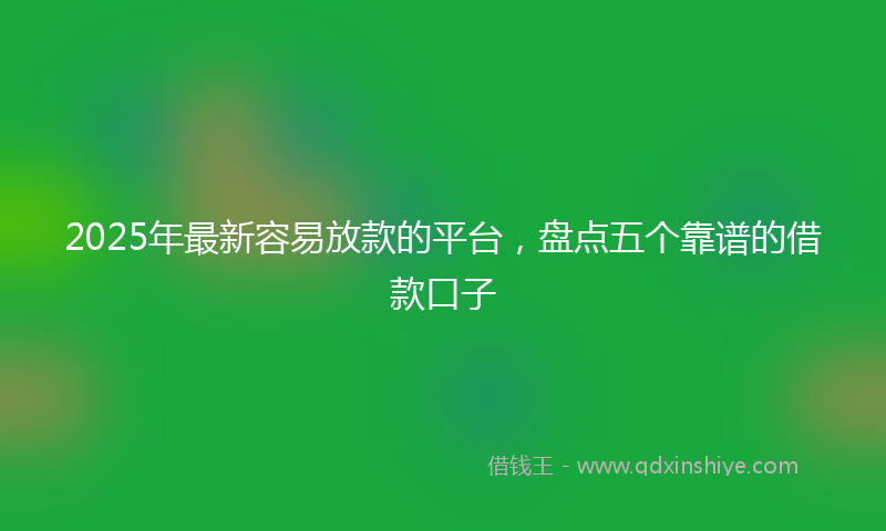 2025年最新容易放款的平台，盘点五个靠谱的借款口子