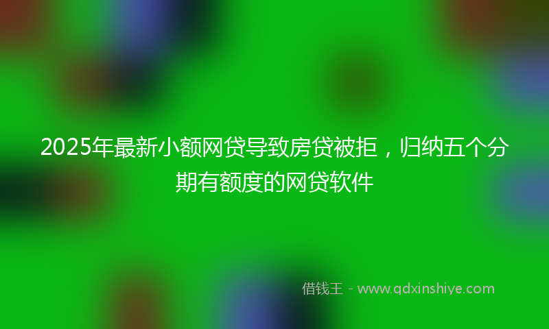 2025年最新小额网贷导致房贷被拒，归纳五个分期有额度的网贷软件