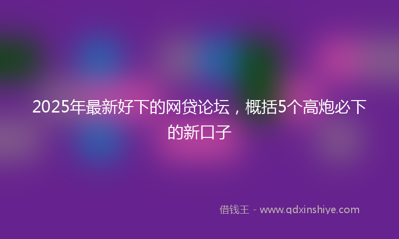 2025年最新好下的网贷论坛，概括5个高炮必下的新口子