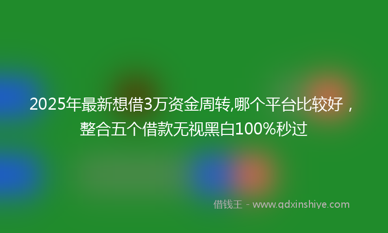 2025年最新想借3万资金周转,哪个平台比较好，整合五个借款无视黑白100%秒过