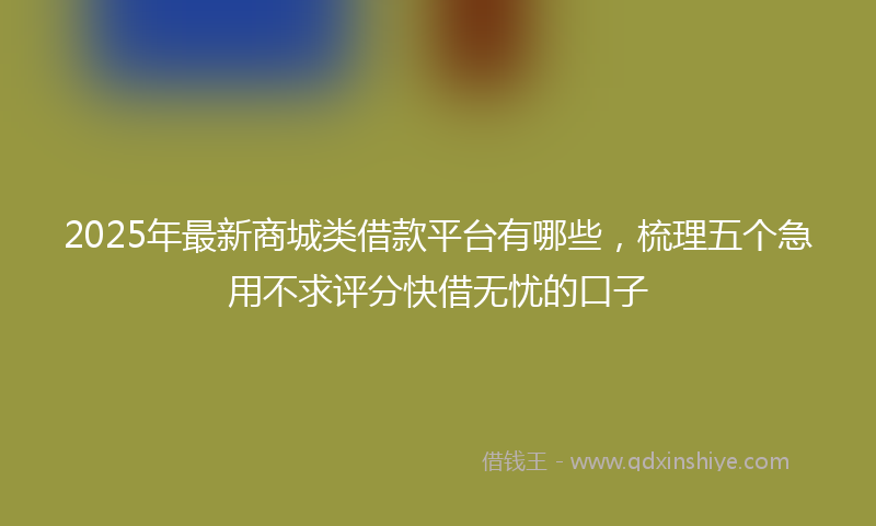 2025年最新商城类借款平台有哪些，梳理五个急用不求评分快借无忧的口子