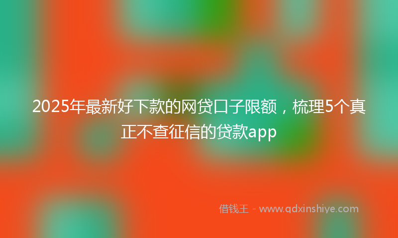 2025年最新好下款的网贷口子限额，梳理5个真正不查征信的贷款app
