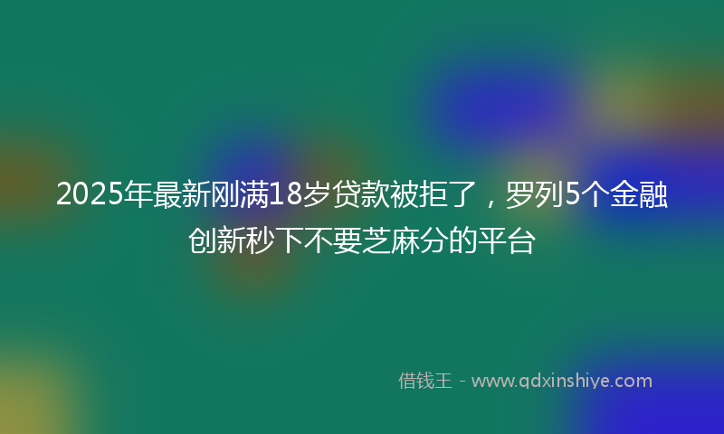 2025年最新刚满18岁贷款被拒了，罗列5个金融创新秒下不要芝麻分的平台
