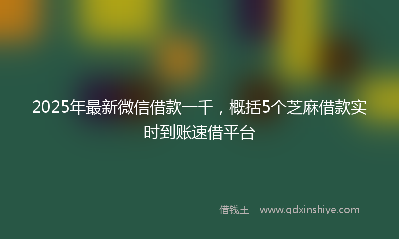 2025年最新微信借款一千，概括5个芝麻借款实时到账速借平台