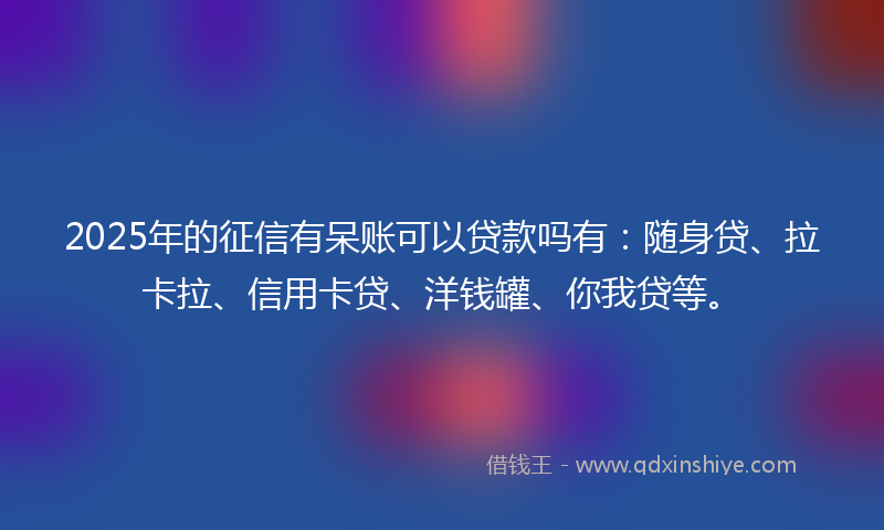 2025年的征信有呆账可以贷款吗有：随身贷、拉卡拉、信用卡贷、洋钱罐、你我贷等。