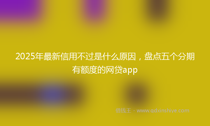 2025年最新信用不过是什么原因，盘点五个分期有额度的网贷app