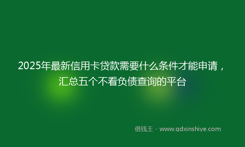 2025年最新信用卡贷款需要什么条件才能申请，汇总五个不看负债查询的平台