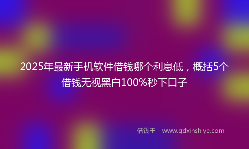 2025年最新手机软件借钱哪个利息低，概括5个借钱无视黑白100%秒下口子