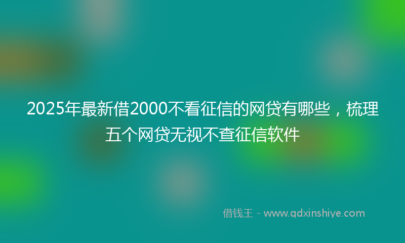 2025年最新借2000不看征信的网贷有哪些，梳理五个网贷无视不查征信软件
