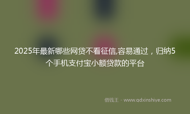 2025年最新哪些网贷不看征信,容易通过，归纳5个手机支付宝小额贷款的平台