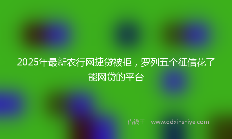 2025年最新农行网捷贷被拒，罗列五个征信花了能网贷的平台