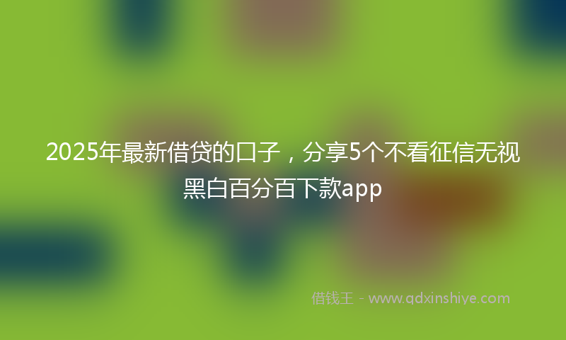2025年最新借贷的口子，分享5个不看征信无视黑白百分百下款app