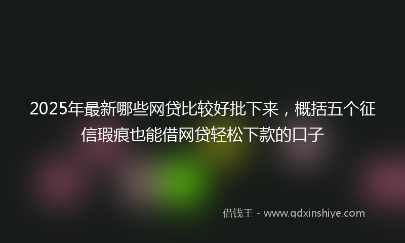 2025年最新哪些网贷比较好批下来，概括五个征信瑕疵也能借网贷轻松下款的口子