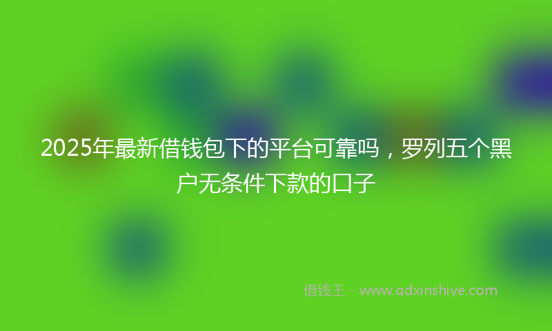 2025年最新借钱包下的平台可靠吗，罗列五个黑户无条件下款的口子