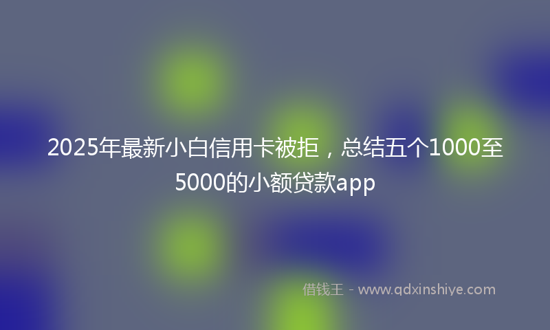 2025年最新小白信用卡被拒，总结五个1000至5000的小额贷款app