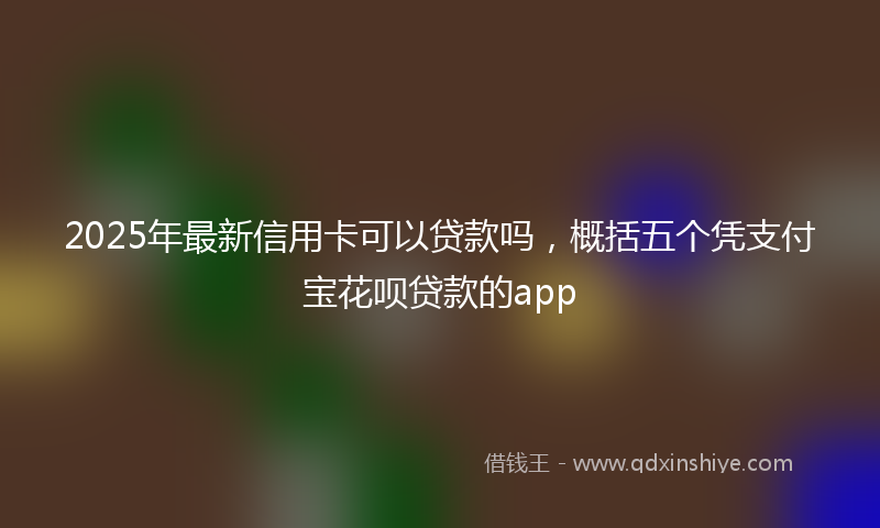 2025年最新信用卡可以贷款吗，概括五个凭支付宝花呗贷款的app
