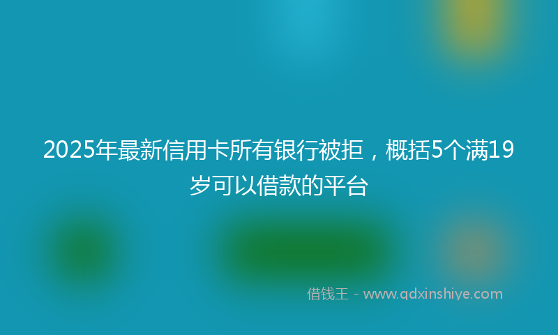 2025年最新信用卡所有银行被拒，概括5个满19岁可以借款的平台