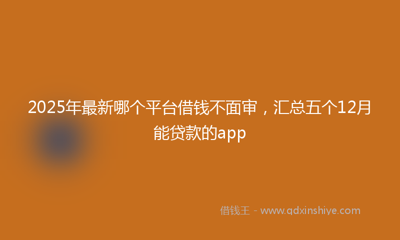 2025年最新哪个平台借钱不面审，汇总五个12月能贷款的app