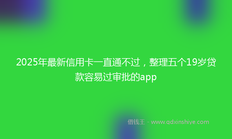 2025年最新信用卡一直通不过，整理五个19岁贷款容易过审批的app