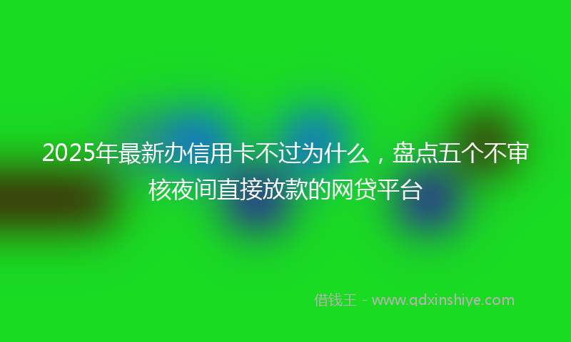 2025年最新办信用卡不过为什么，盘点五个不审核夜间直接放款的网贷平台