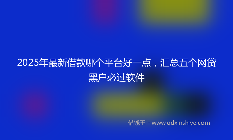2025年最新借款哪个平台好一点，汇总五个网贷黑户必过软件