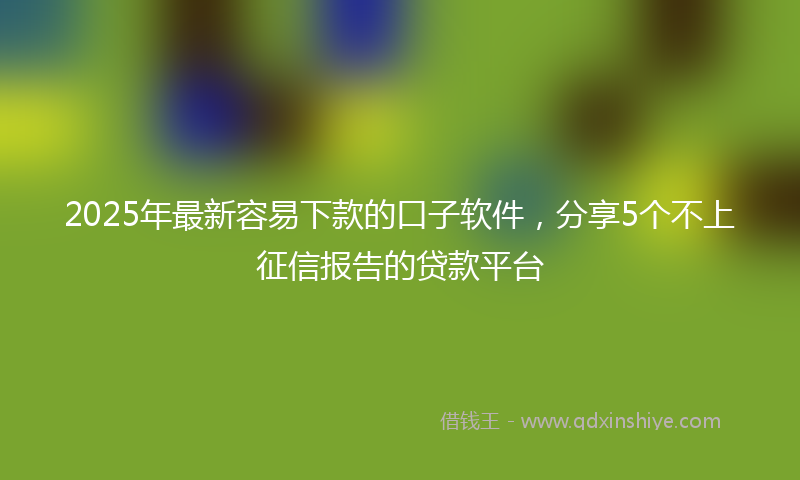 2025年最新容易下款的口子软件，分享5个不上征信报告的贷款平台