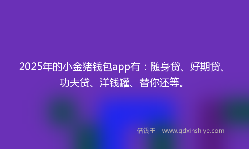 2025年的小金猪钱包app有：随身贷、好期贷、功夫贷、洋钱罐、替你还等。