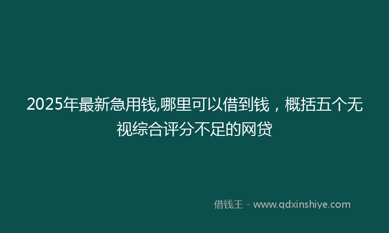2025年最新急用钱,哪里可以借到钱，概括五个无视综合评分不足的网贷