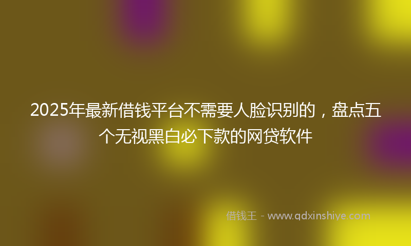 2025年最新借钱平台不需要人脸识别的，盘点五个无视黑白必下款的网贷软件