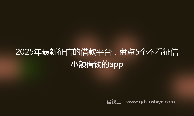 2025年最新征信的借款平台，盘点5个不看征信小额借钱的app