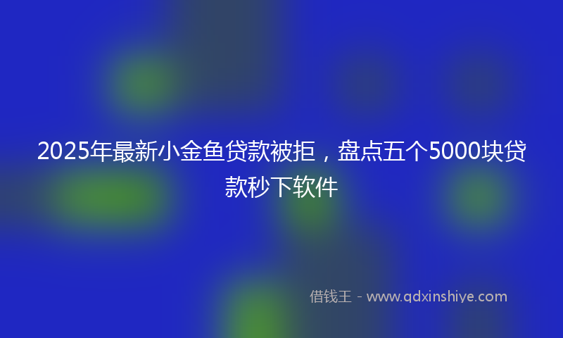 2025年最新小金鱼贷款被拒，盘点五个5000块贷款秒下软件