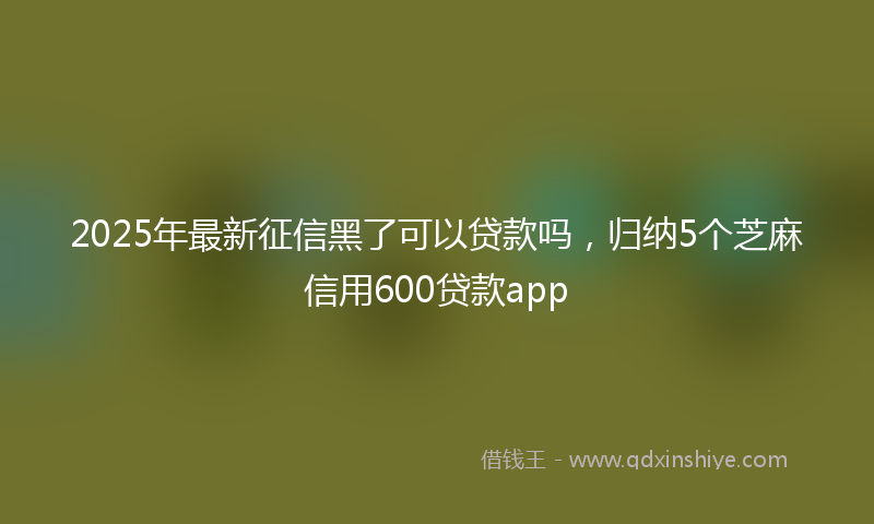 2025年最新征信黑了可以贷款吗，归纳5个芝麻信用600贷款app