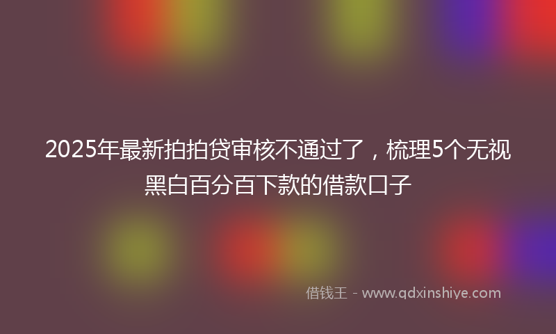 2025年最新拍拍贷审核不通过了，梳理5个无视黑白百分百下款的借款口子