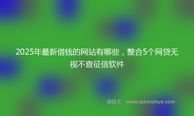 2025年最新借钱的网站有哪些，整合5个网贷无视不查征信软件