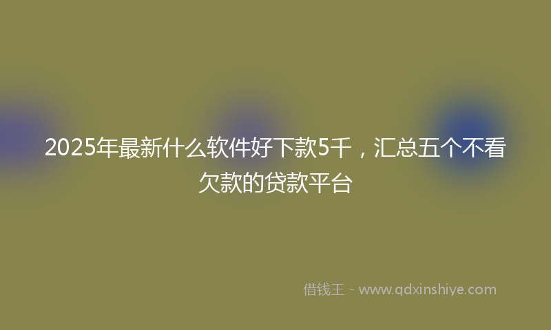 2025年最新什么软件好下款5千，汇总五个不看欠款的贷款平台