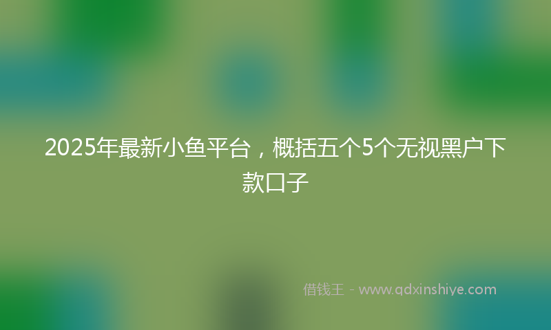 2025年最新小鱼平台，概括五个5个无视黑户下款口子