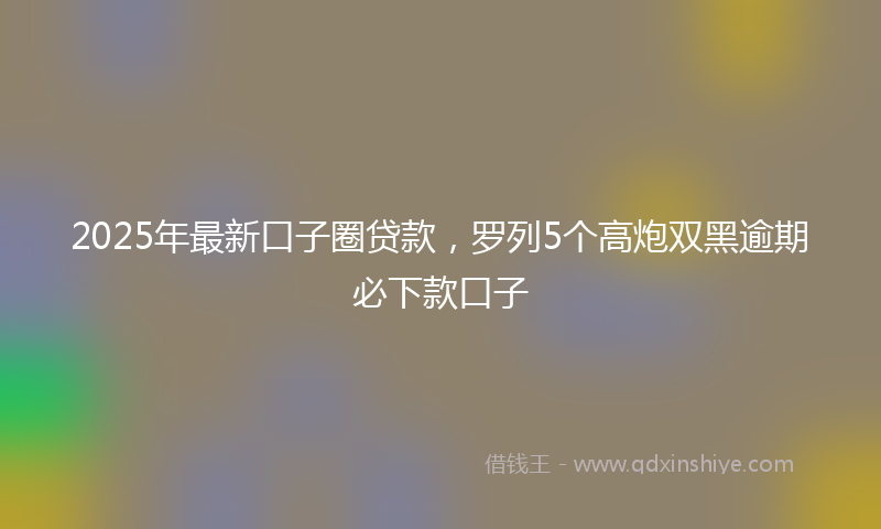 2025年最新口子圈贷款，罗列5个高炮双黑逾期必下款口子