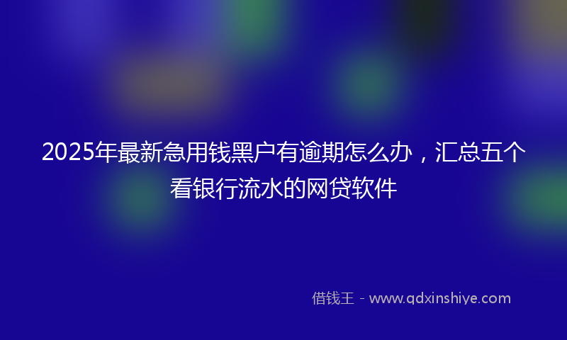 2025年最新急用钱黑户有逾期怎么办，汇总五个看银行流水的网贷软件