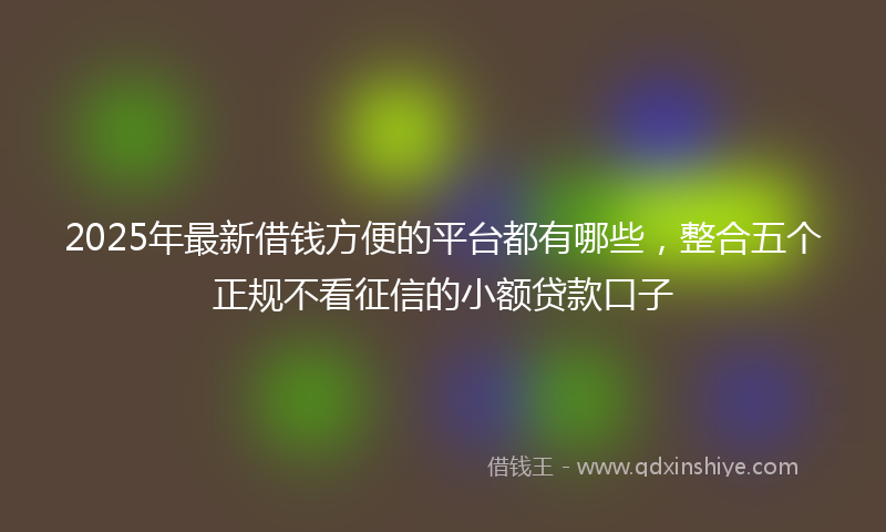 2025年最新借钱方便的平台都有哪些，整合五个正规不看征信的小额贷款口子