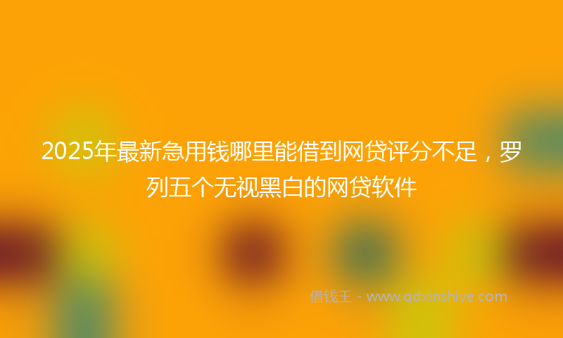 2025年最新急用钱哪里能借到网贷评分不足，罗列五个无视黑白的网贷软件