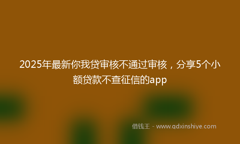 2025年最新你我贷审核不通过审核，分享5个小额贷款不查征信的app