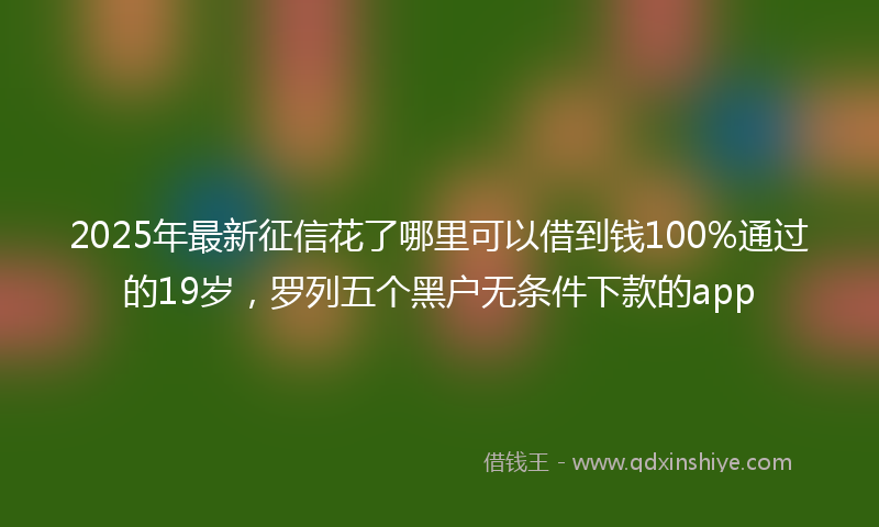 2025年最新征信花了哪里可以借到钱100%通过的19岁，罗列五个黑户无条件下款的app