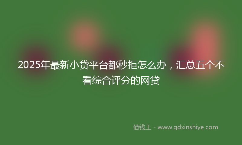 2025年最新小贷平台都秒拒怎么办，汇总五个不看综合评分的网贷