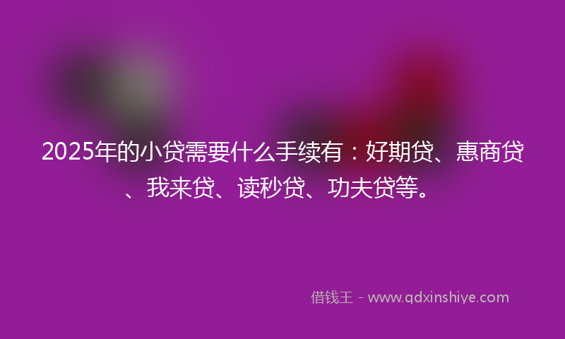 2025年的小贷需要什么手续有：好期贷、惠商贷、我来贷、读秒贷、功夫贷等。