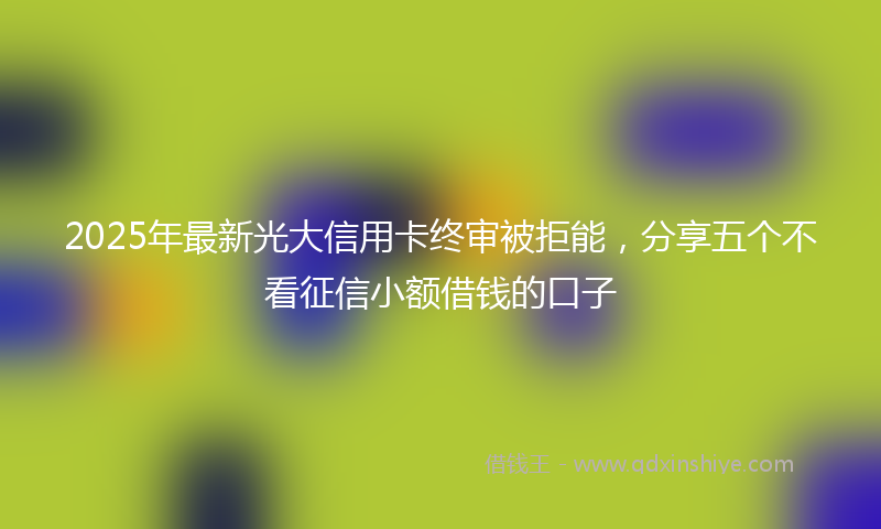 2025年最新光大信用卡终审被拒能，分享五个不看征信小额借钱的口子
