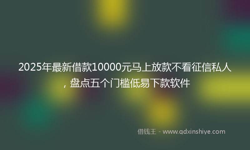 2025年最新借款10000元马上放款不看征信私人，盘点五个门槛低易下款软件