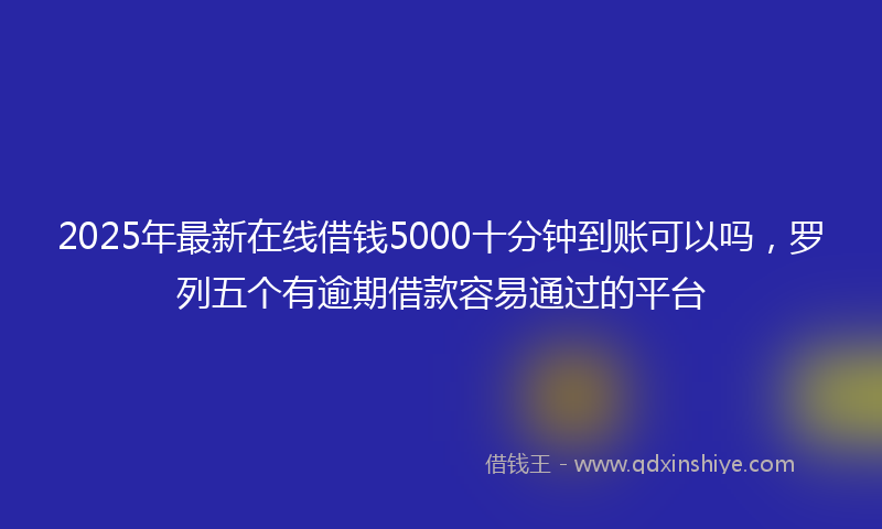 2025年最新在线借钱5000十分钟到账可以吗，罗列五个有逾期借款容易通过的平台