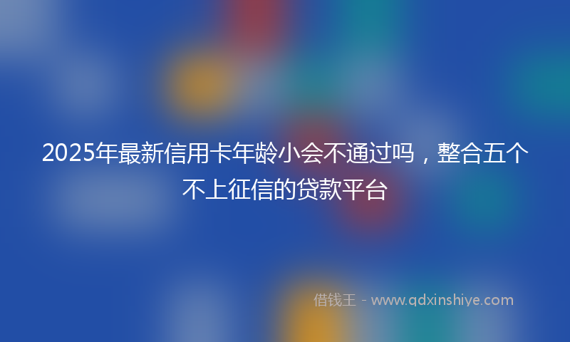 2025年最新信用卡年龄小会不通过吗，整合五个不上征信的贷款平台